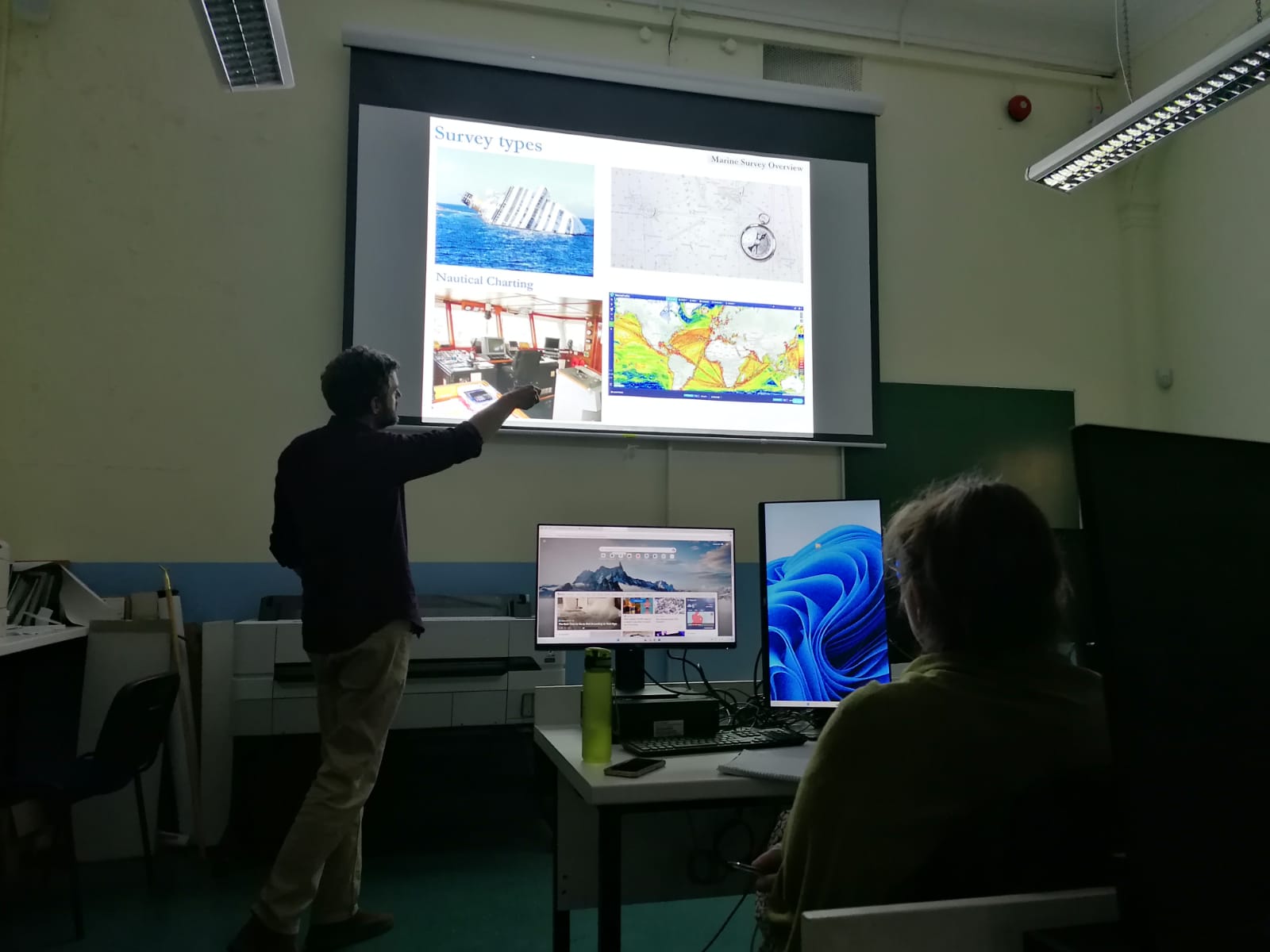 Figure 1: Senior Geologist Eoin Mac Craith lecturing on Survey Planning at Maynooth University
