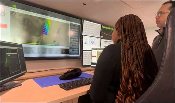Figure&nbsp;3: Student using QPS Seabed Mapping software