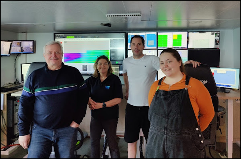 Figure 2: Slava Sobolev, Vera Quinlan, Kevin Sheehan (Chief Scientist), and Gervaise Barre