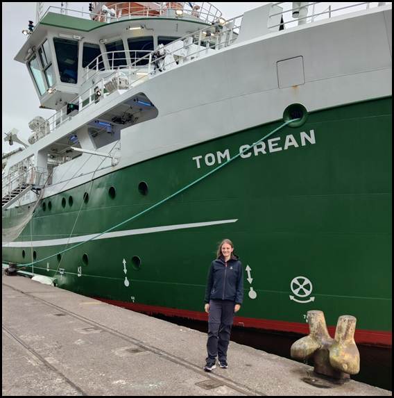 Figure&nbsp;2: Tea Isler pictured joining the R.V. Tom Crean