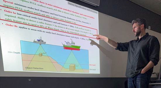 Eoin Mac Craith of Geological Survey Ireland delivering a lecture on survey operations