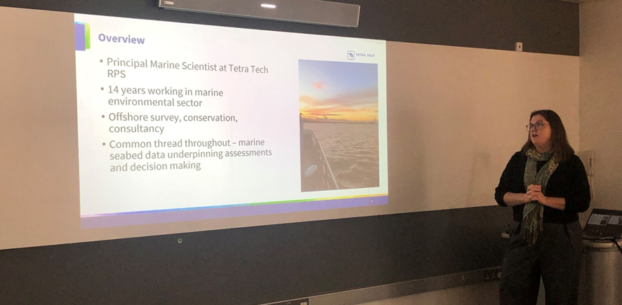 Guest speaker Aoife Edgely (Tetra Tech RPS) sharing her career path and discussing opportunities for students