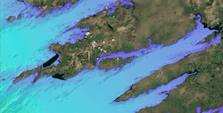 Overview of Bathymetry of Islands of Beara